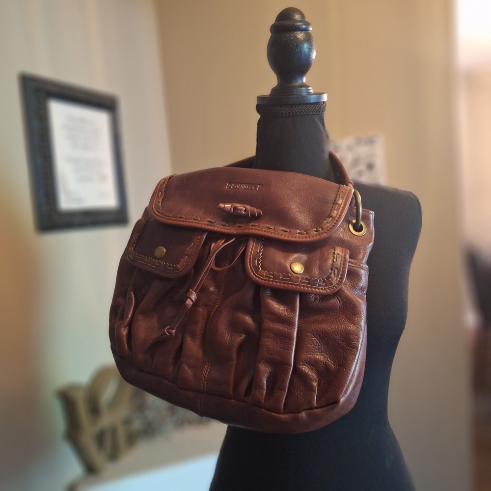 PIKOLINOS Brown Leather Shoulder Bag